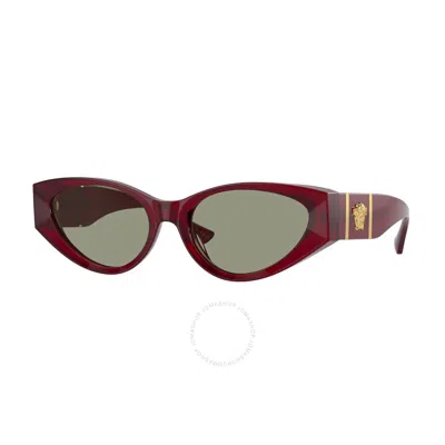 Versace Green Cat Eye Ladies Sunglasses Ve4454 5430/2 55 In Brown