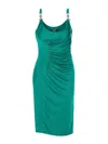 Versace Cocktail Dress Responsible Vicose Liquid Jersey In Green