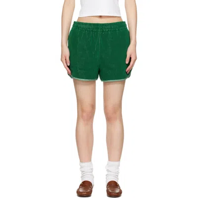 Versace Green Cotton-terry Jacquard Sweat Shorts