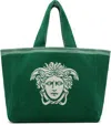 Versace Cotton-terry Jacquard Tote In Green