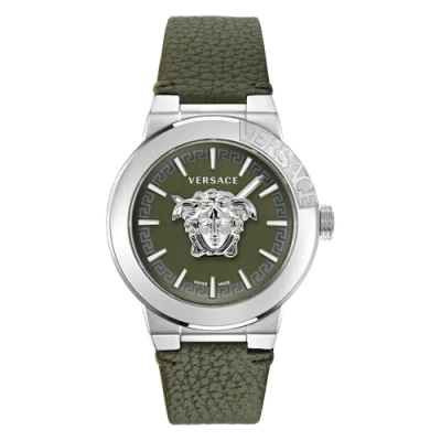 Pre-owned Versace Green Mens Analogue Watch Medusa Infinite Gent Ve7e00123