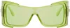 Versace Green Oversize Wrap Acetate Sunglasses In 54208n Transp Green