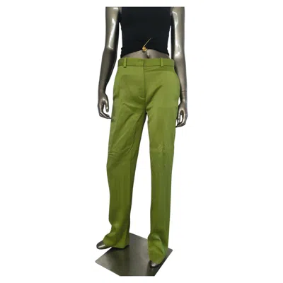 Pre-owned Versace Green Satin Tailored Pants It 38