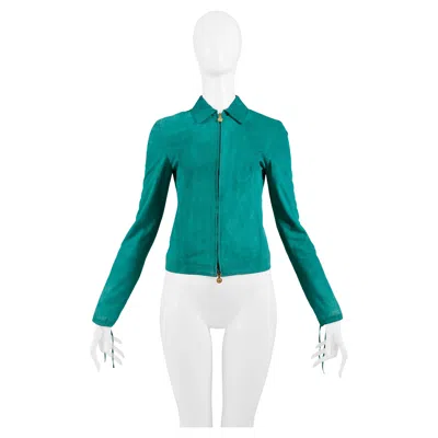 Pre-owned Versace Green Suede Jacket