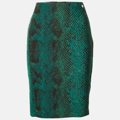 Pre-owned Versace Green Textured Mini Skirt M