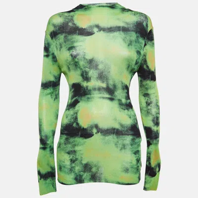 Pre-owned Versace Green Tie-dye Silk Tie-dye Sweatshirt M