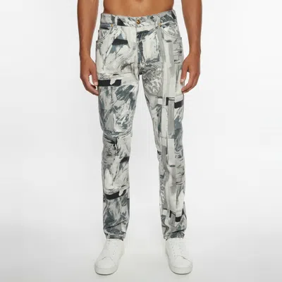 Pre-owned Versace Grey Abstract Brushstroke Print Straight Fit Jeans Xxl/waist 38" In Gray
