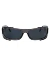 Versace Grey Acetate Sunglasses In Black