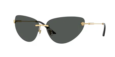 Versace Grey Cat Eye Ladies Sunglasses Ve2281 100287 64 In ["grey","gold Tone"]