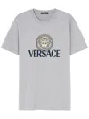 VERSACE GREY MEDUSA LOGO COTTON T-SHIRT