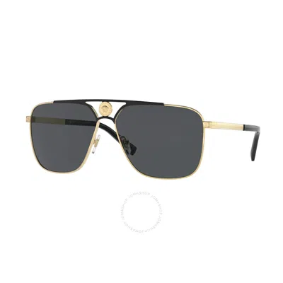 Versace Grey Navigator Men's Sunglasses Ve2238 143687 61