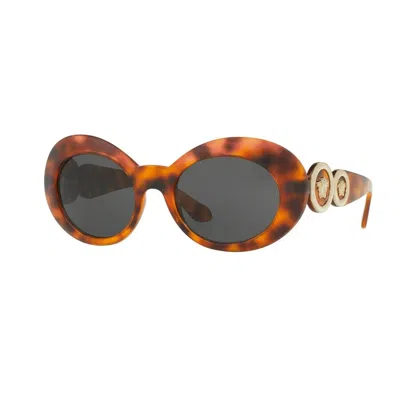 Versace Grey Oval Ladies Sunglasses Ve4329 521487 53 In Brown/grey