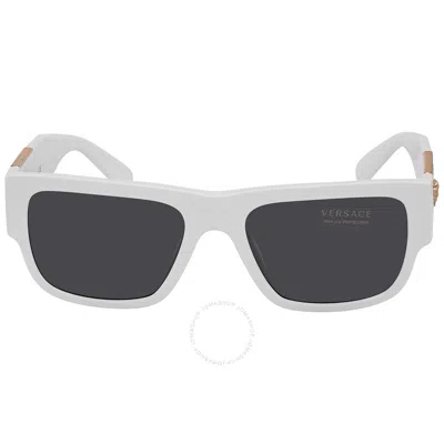 Versace Grey Rectangular Men's Sunglasses Ve4406 314/87 56