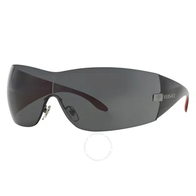 Versace Grey Shield Ladies Sunglasses Ve2054 100187 141 In Gray