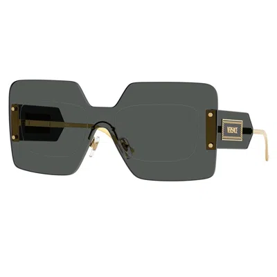 Versace Grey Shield Ladies Sunglasses Ve2277 100287 142 In Green