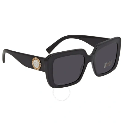 Versace Grey Square Ladies Sunglasses Ve4384b Gb1/87 54 In Black