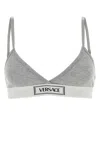 Versace Bralette A Coste Con Logo 90s Vintage In Greymelanges