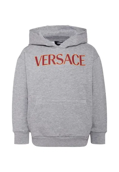 Versace Grey Sweatshirt For Kids With Logo In Gray