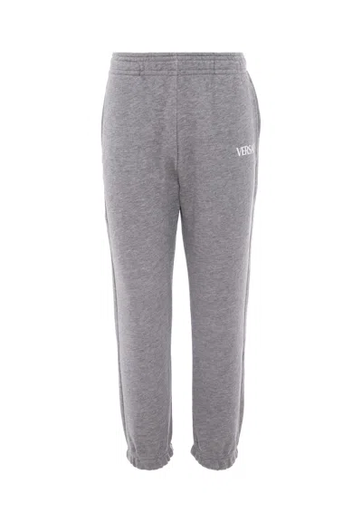 Versace Grey Trackpants With Logo For Kids In Gray