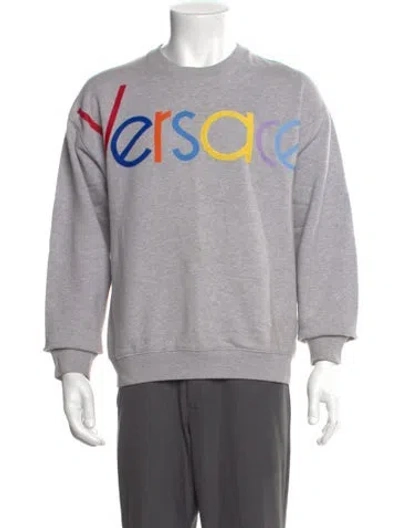 Pre-owned Versace Grey  Top Graphic Print Sweatshirt In Gray