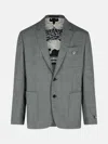 Versace Grey Virgin Wool Blazer In Grey