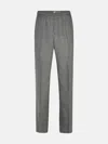 Versace Tapered-leg Houndstooth Wool Pants In Grey