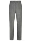 Versace Tapered-leg Houndstooth Wool Pants In Grey