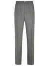 Versace Tapered-leg Houndstooth Wool Pants In Grey