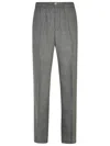 Versace Tapered-leg Houndstooth Wool Pants In Gray