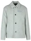 Versace Wool Blend Blouse Jacket In Grey