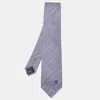 Versace Grey/navy Blue Patterned Silk Tie In Blue