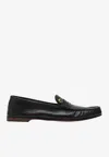 Versace Black Guanto Loafers In Calf Leather In Black