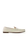 Versace Guanto Leather Loafers In White