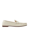 Versace Guanto Leather Loafers In White