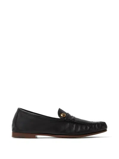 Versace Guanto Leather Moccassins In Multi