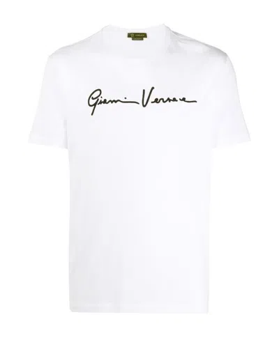 Versace Gv Signature Logo T-shirt In White