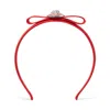 Versace Red Gianni Ribbon Headband In Red