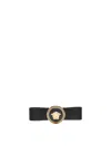 Versace Medusa-plaque Decorative-stitch Hairpin In Black