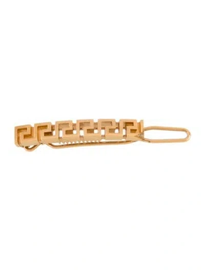 Pre-owned Versace Hair Clip Accessory With Clasp In Gold
