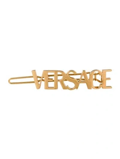 Pre-owned Versace Hair Clip In Gold
