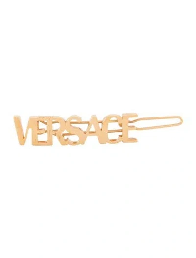 Pre-owned Versace Hair Clip In Gold