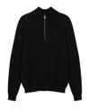 Versace Medusa Patch Embroidered Biggie Hardware Sweater With High Neck Zip Placket In Black