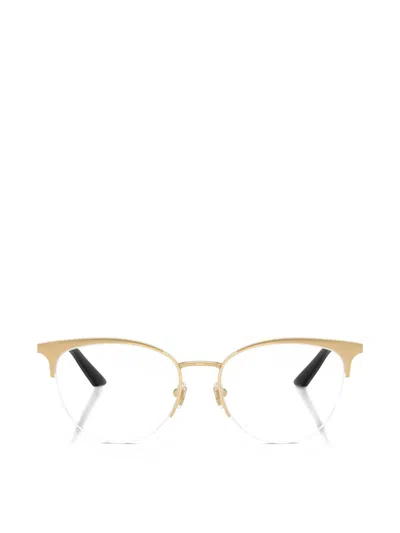 Versace Half-rim Glasses In Gold
