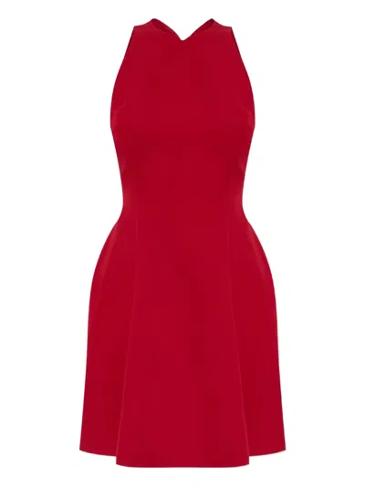 Versace Wool-blend Sculptural Mini Dress In Red