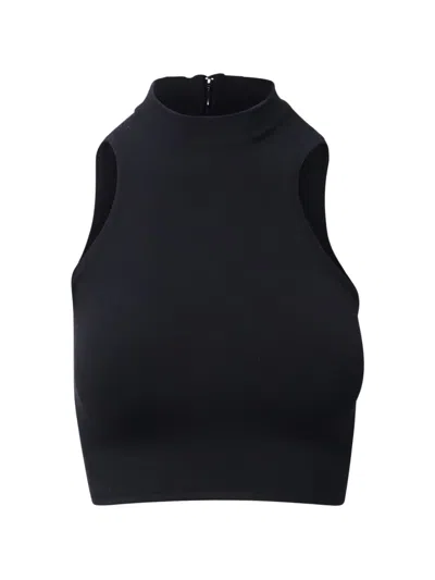 Pre-owned Versace Halter-neck Cropped Top In Black