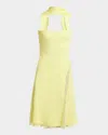 Versace Scarf-effect Cutout Chiffon-trimmed Silk-cady Mini Dress
