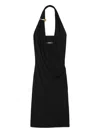 Versace Halterneck Crêpe Midi Dress In Black