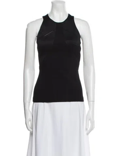 Pre-owned Versace Halterneck Sleeveless Top In Black