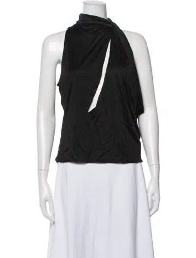 Pre-owned Versace Halterneck Sleeveless Top In Black