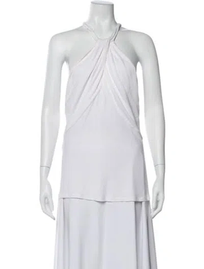 Pre-owned Versace Halterneck Sleeveless Top In White